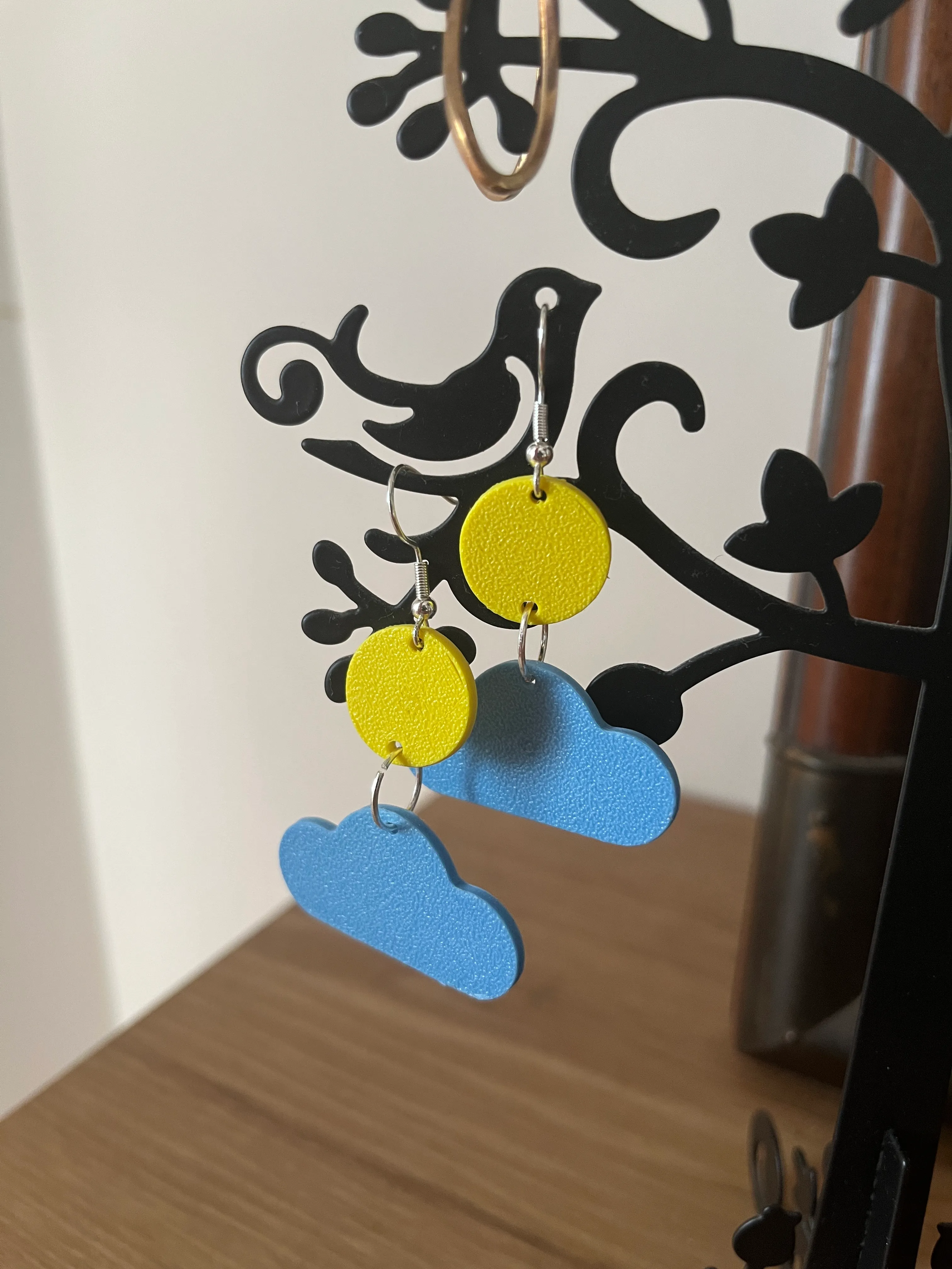 Boucles d'oreilles en deux parties - Résultat final du projet d'impression 3D