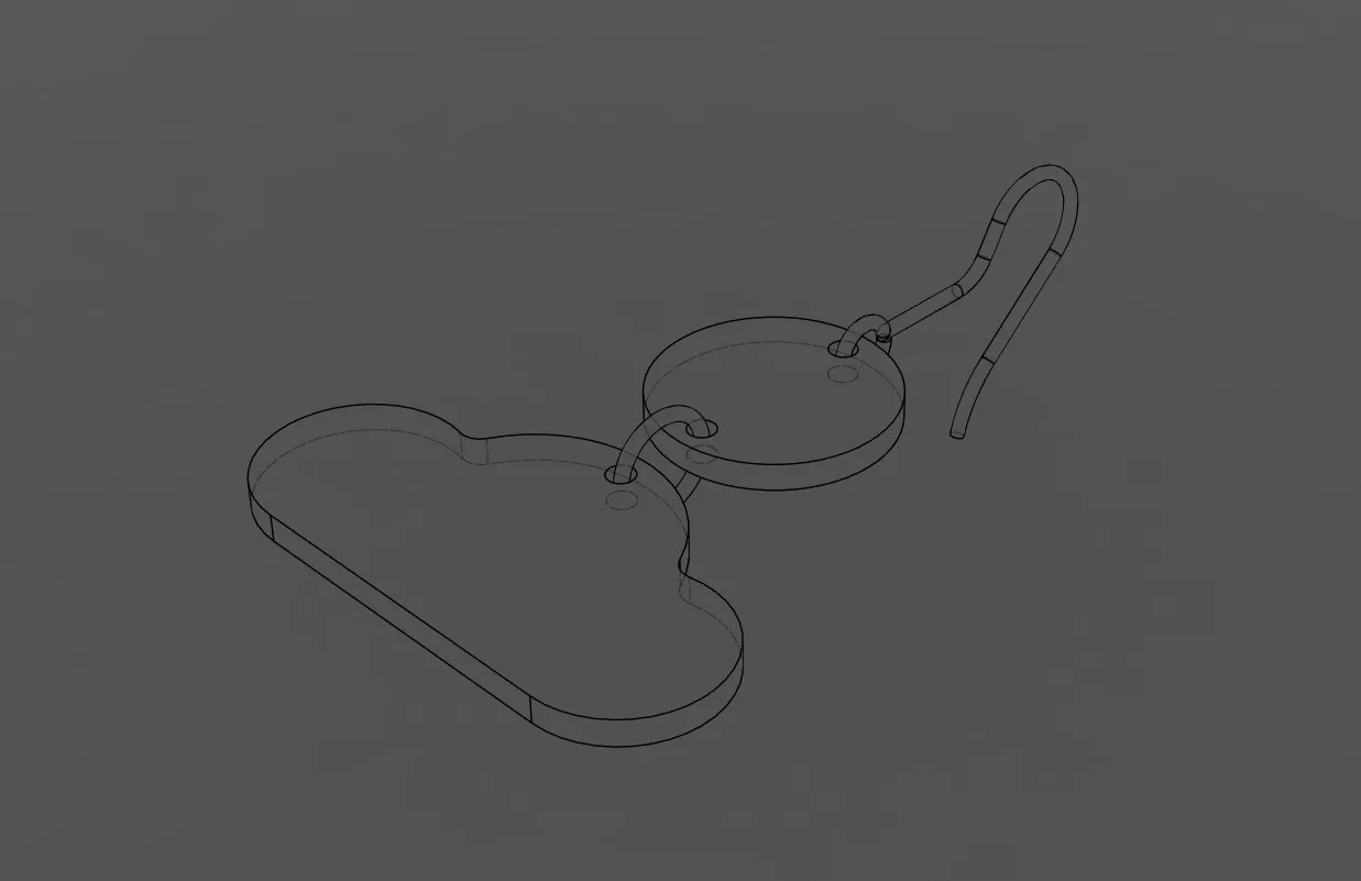 Boucles d'oreilles en deux parties - Étapes de développement et détails techniques